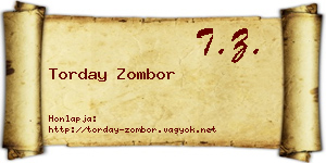 Torday Zombor névjegykártya